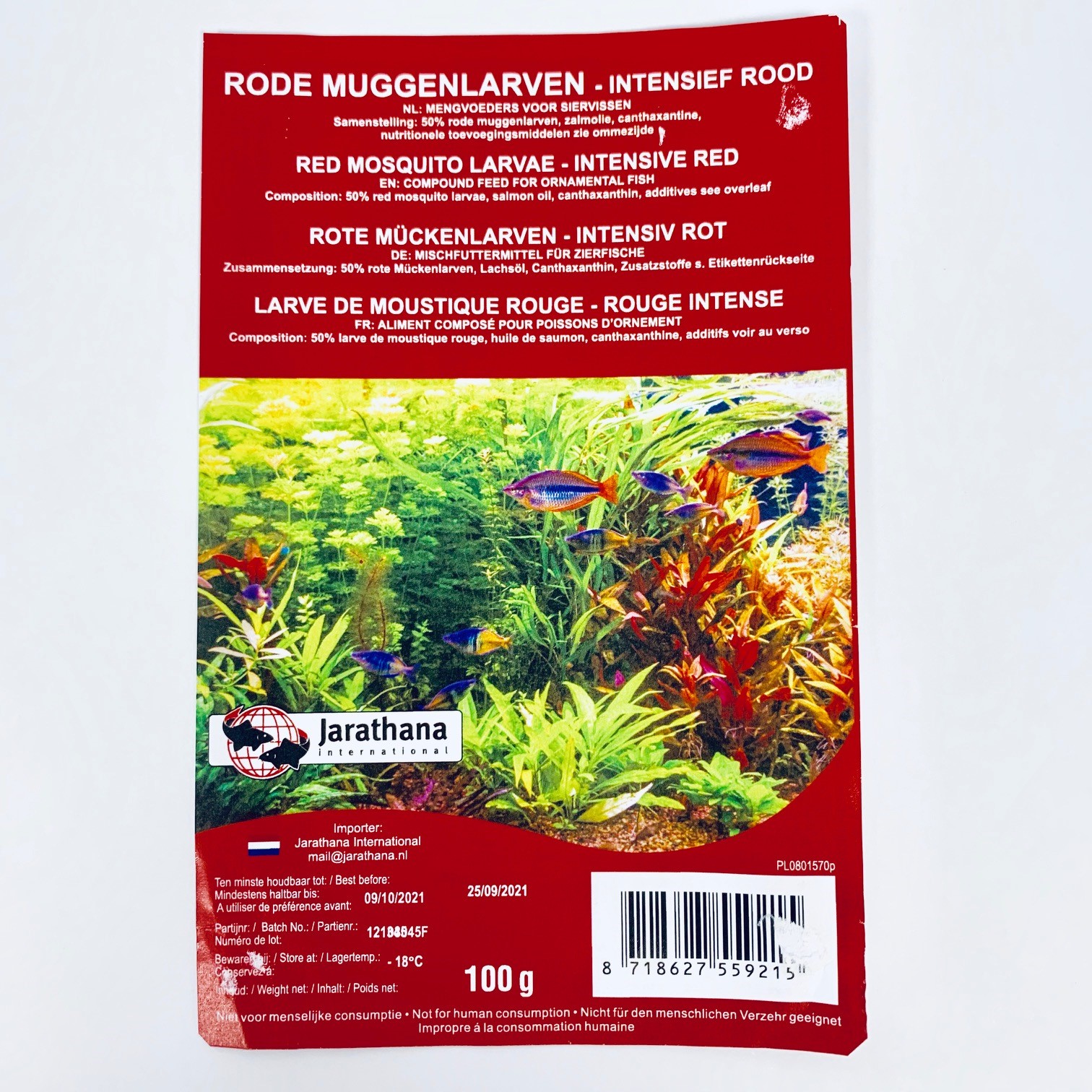 Aliments congelés pour poissons